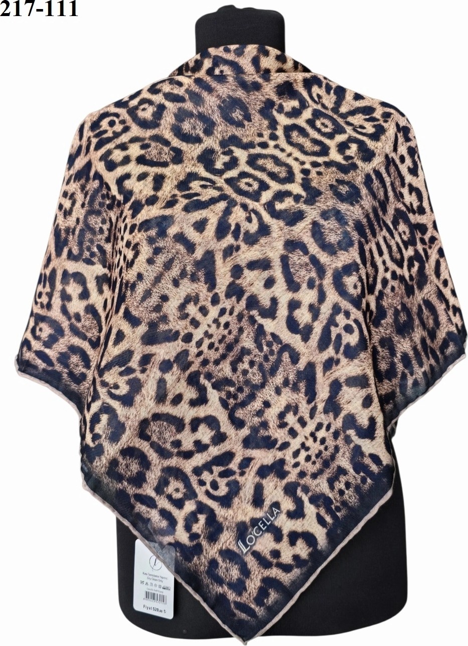 Lo'cella Soft Pamuk Eşarp (Leopar Desen) 217-111 görsel 2