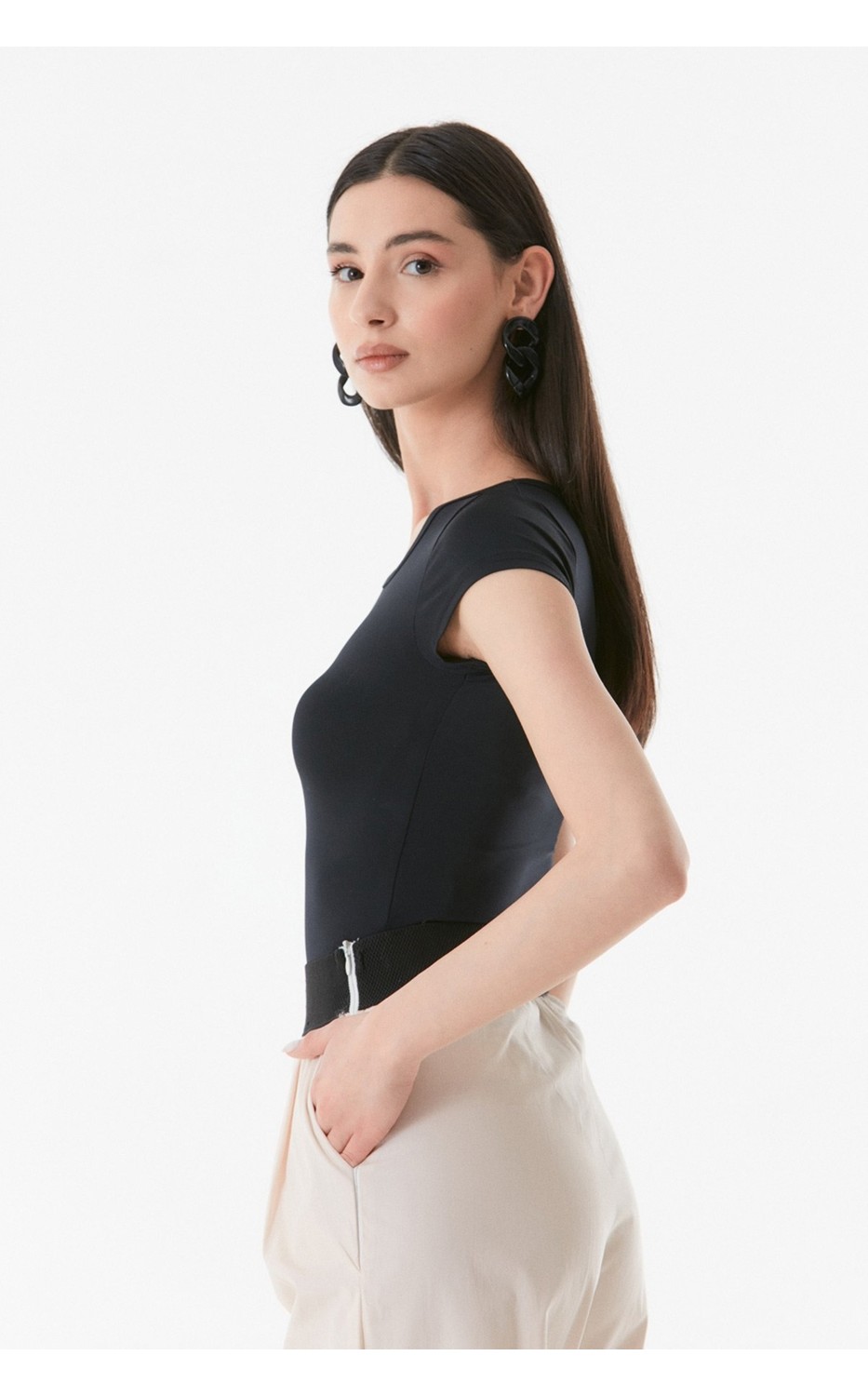 FullaModa Basic Bisiklet Yaka Çıtçıtlı Body görsel 4