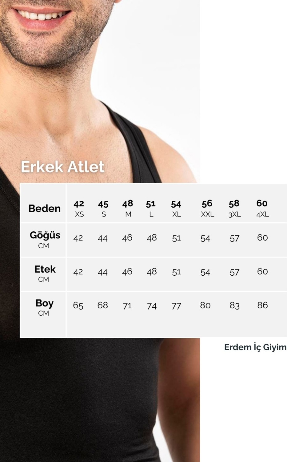Erdem Erkek Kalın Askılı Arkası Çapraz Pamuklu 6'lı Paket Atlet 1121 görsel 3