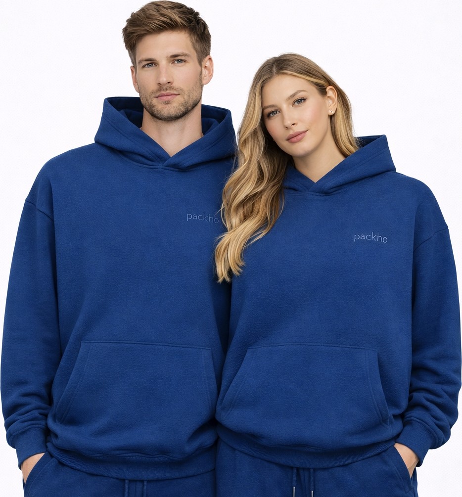 Packho Unisex Oversize Kapüşonlu Sweatshirt, Üç Iplik Şardonlu Kalın Hoodie (1 Adet Sweatshirt)