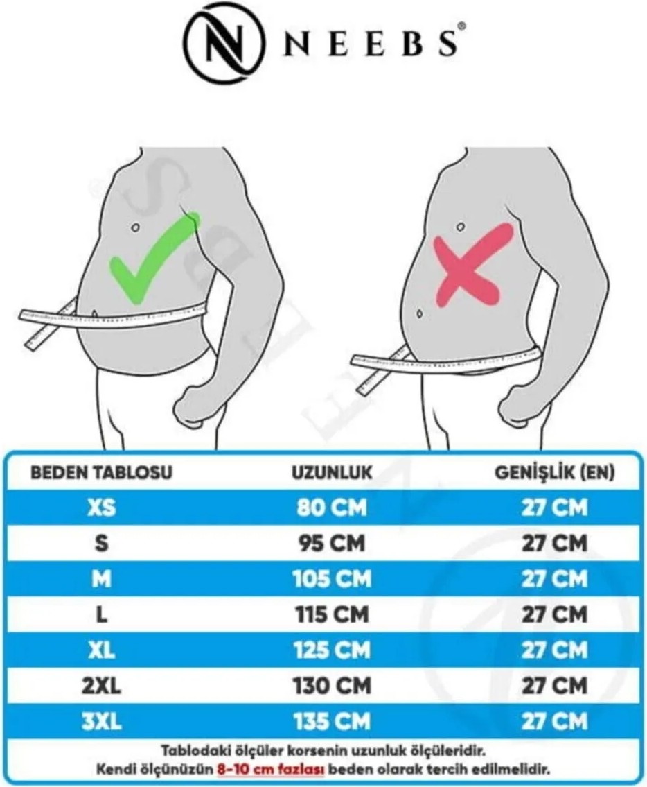 Neebs Termal Korse Zayıflama Bel Kemeri Esnek Kumaş ile Gün Boyu Rahatlık Sağlar XS - S görsel 3