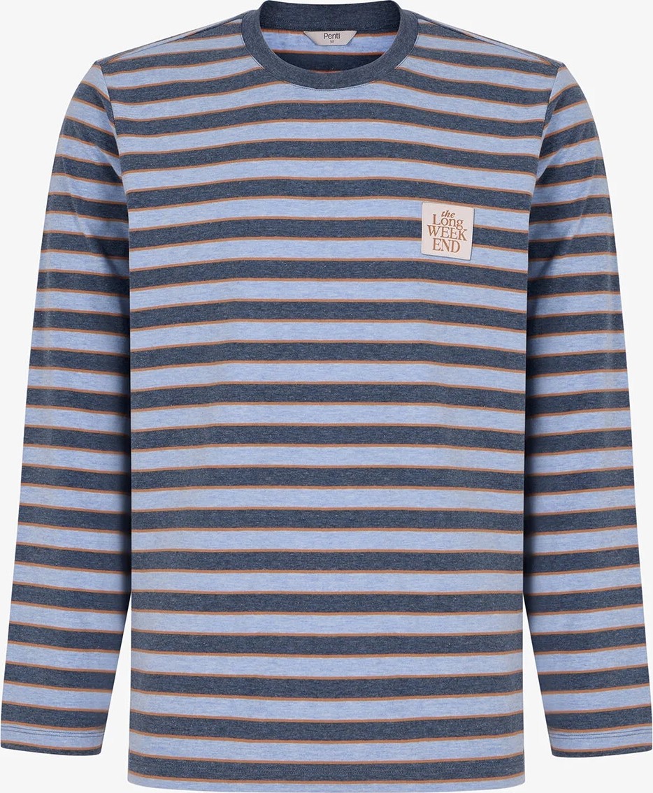 Penti Erkek Blue Weekend Çizgili Uzun Kollu Jogger Pijama Takımı görsel 2