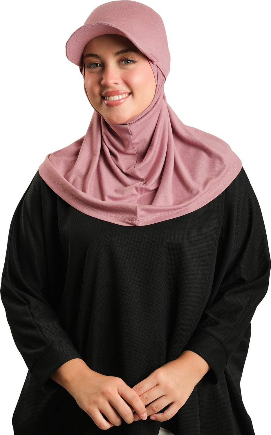 Hürrem Bone Krem Pratik Hazır Geçmeli Şapkalı Tesettür Eşarp Viskon Düz 2513_40 görsel 5