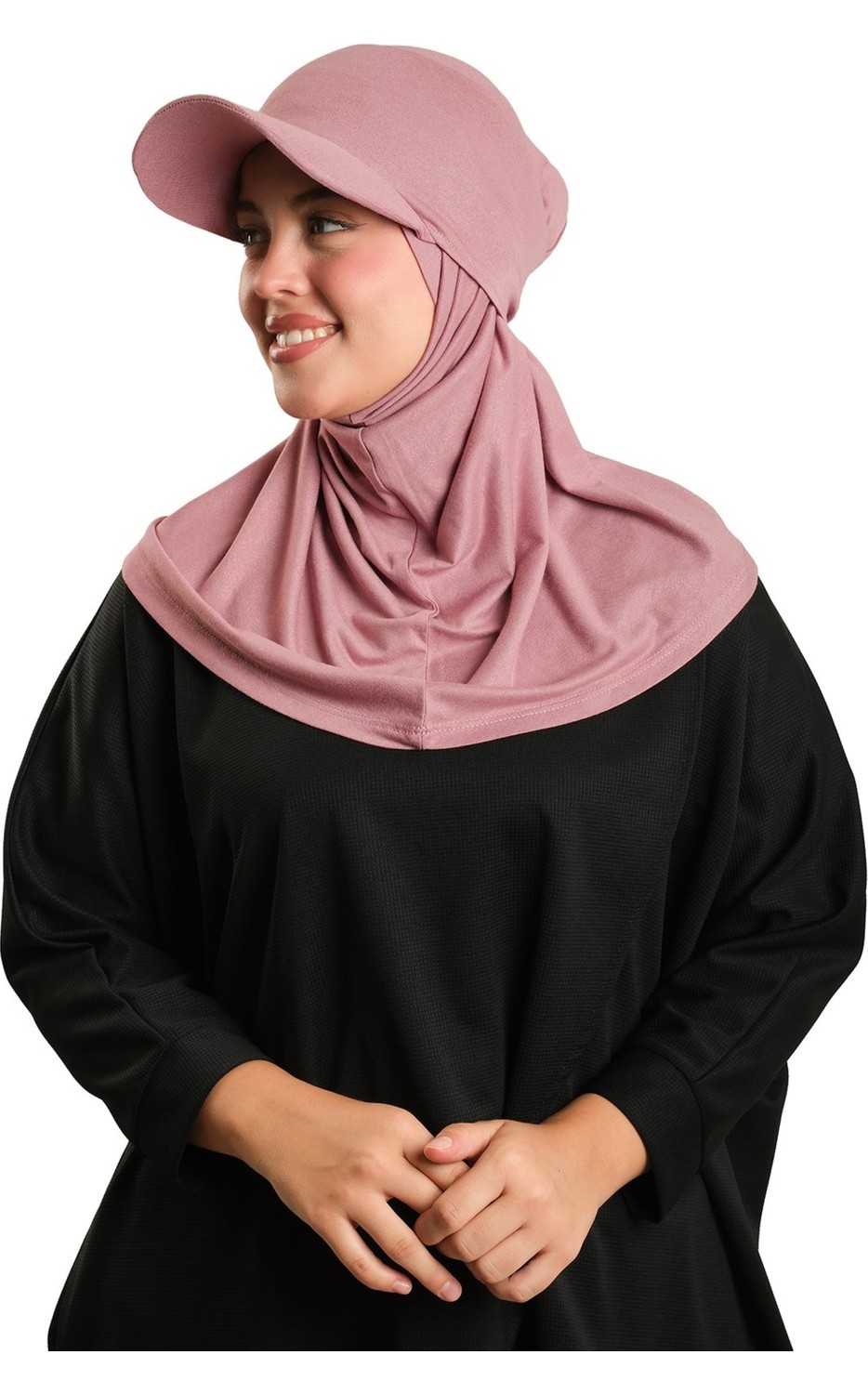 Hürrem Bone Krem Pratik Hazır Geçmeli Şapkalı Tesettür Eşarp Viskon Düz 2513_40 görsel 6