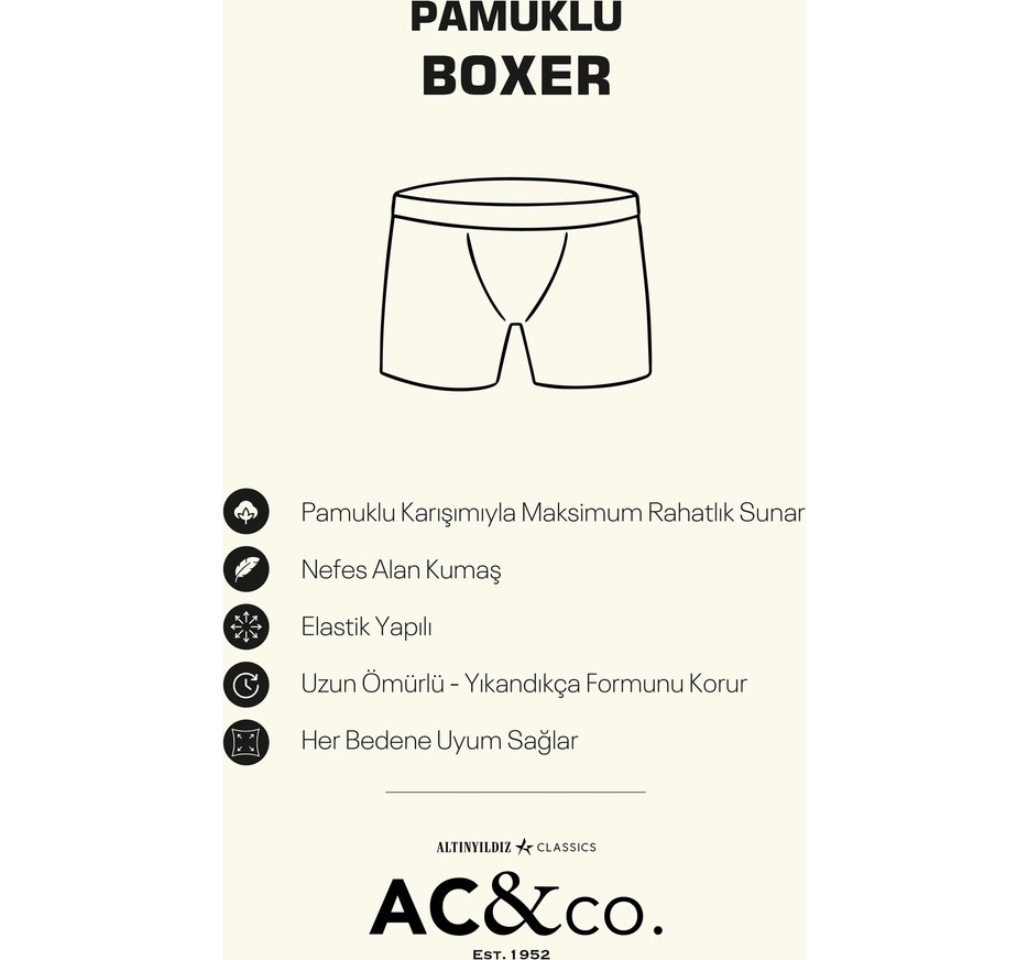 Altınyıldız Classics Erkek Premium Pamuklu Gri-lacivert 3lü Esnek Boxer Paketi (Damat Bohçası) Çeyiz Seti görsel 2