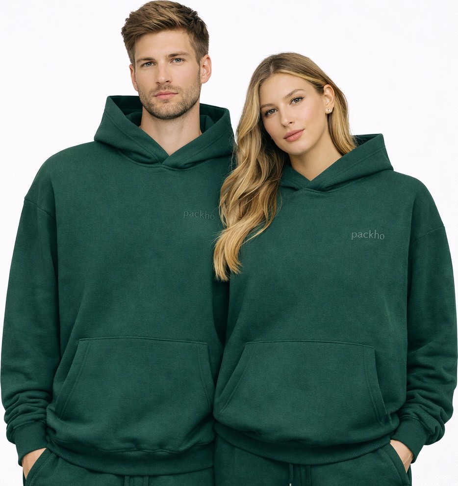 Packho Unisex Oversize Kapüşonlu Sweatshirt, Üç Iplik Şardonlu Kalın Hoodie (1 Adet Sweatshirt) görsel 6