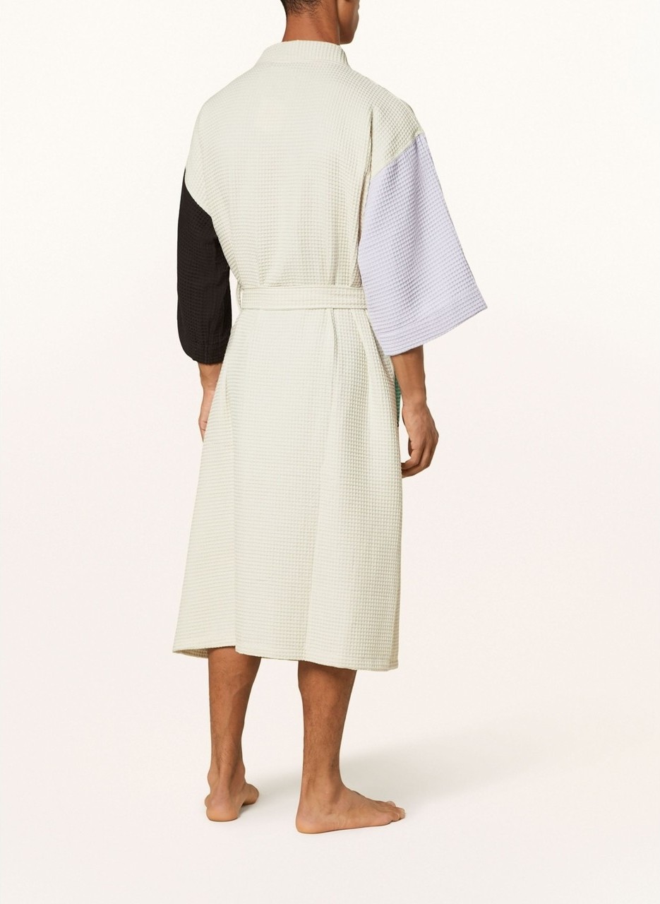 Hay Unisex Kimono, Renk Bloklu, Şal Yakalı, %60 Pamuk, 125 cm Uzunluk görsel 5