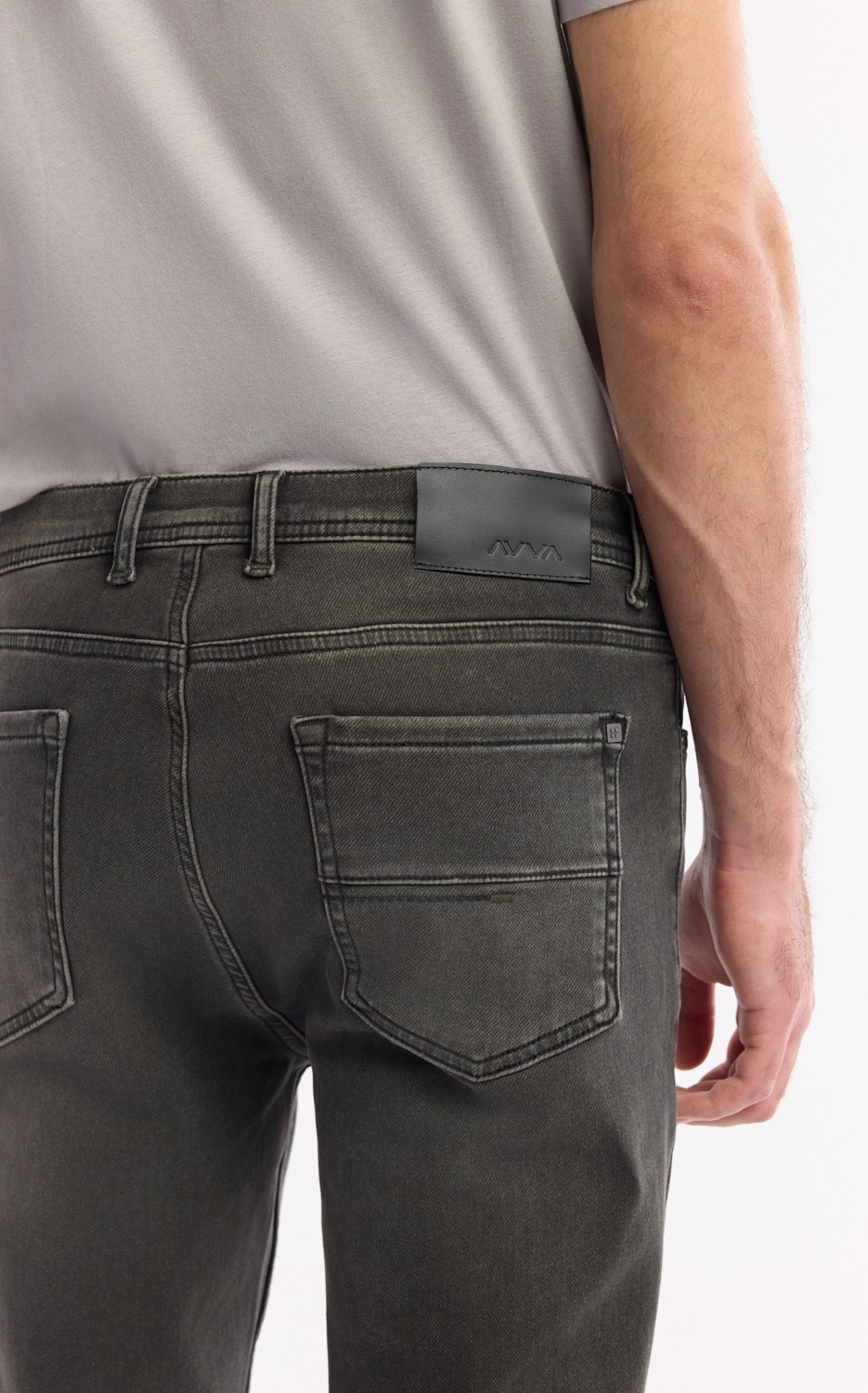 AVVA Erkek Gri Klasik Bel Eskitme Yıkama Elastan Rio Skinny Fit Jean Pantolon A42Y3512 görsel 5