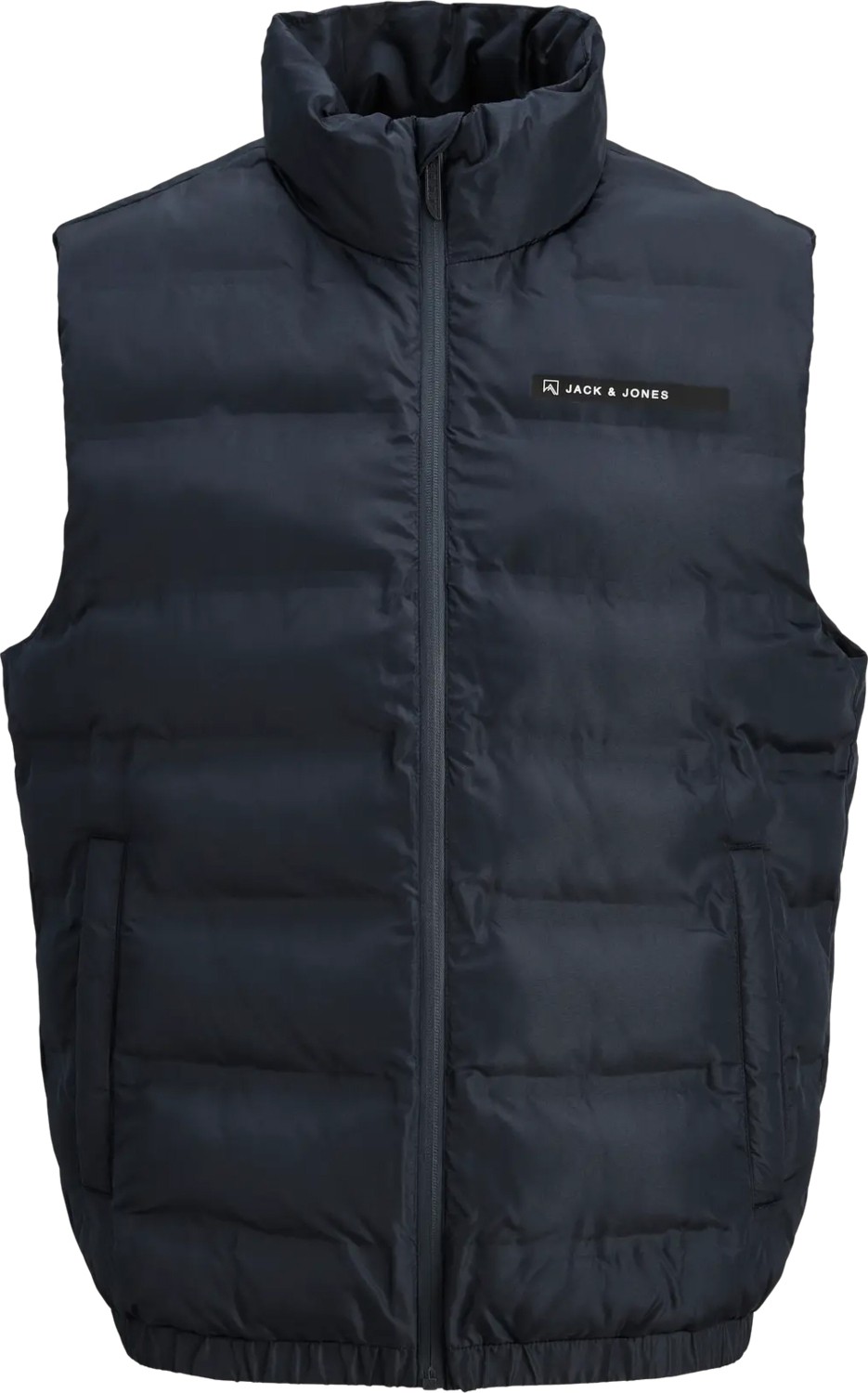 Jack & Jones Erkek Lacivert Dik Yaka Fermuarlı Yelek Regular Fit Günlük Stil Konforlu Tasarım 12286689