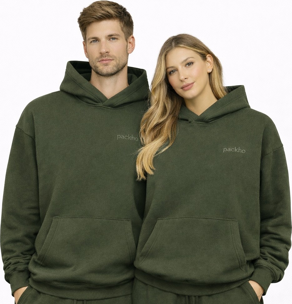 Packho Unisex Oversize Kapüşonlu Sweatshirt, Üç Iplik Şardonlu Kalın Hoodie (1 Adet Sweatshirt)