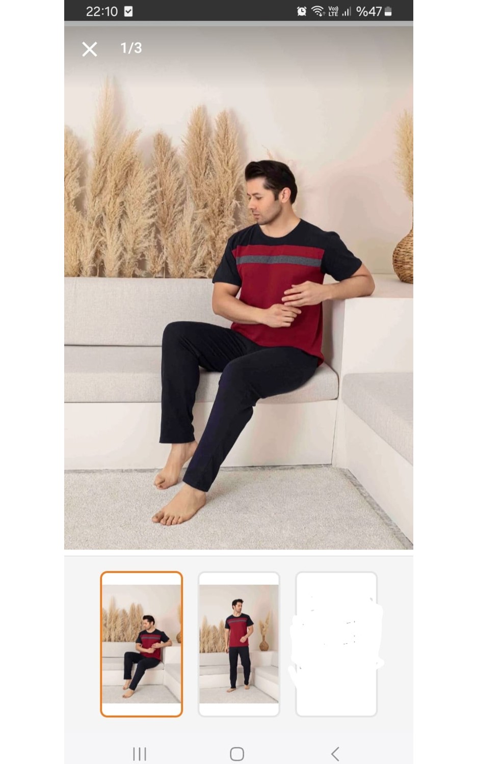 Meynur Moda Pamuklu Penye Uzun Kollu Erkek Pijama Takımı görsel 2