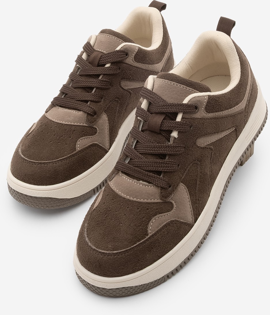 Marjin Kadın Sneaker Yüksek Taban Spor Ayakkabı Aryan Gri Süet