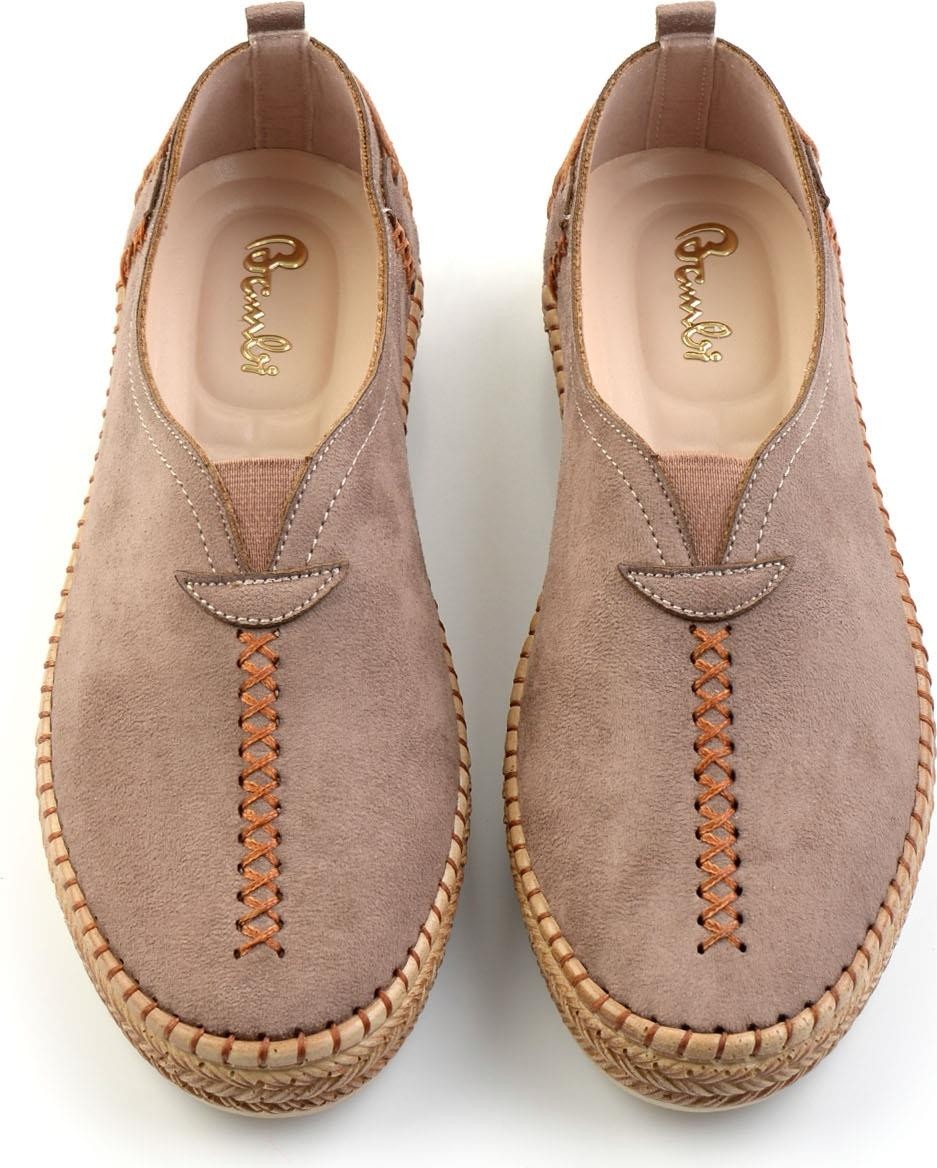 Bambi Bej Süet Kadın Espadril K01309210502 görsel 2