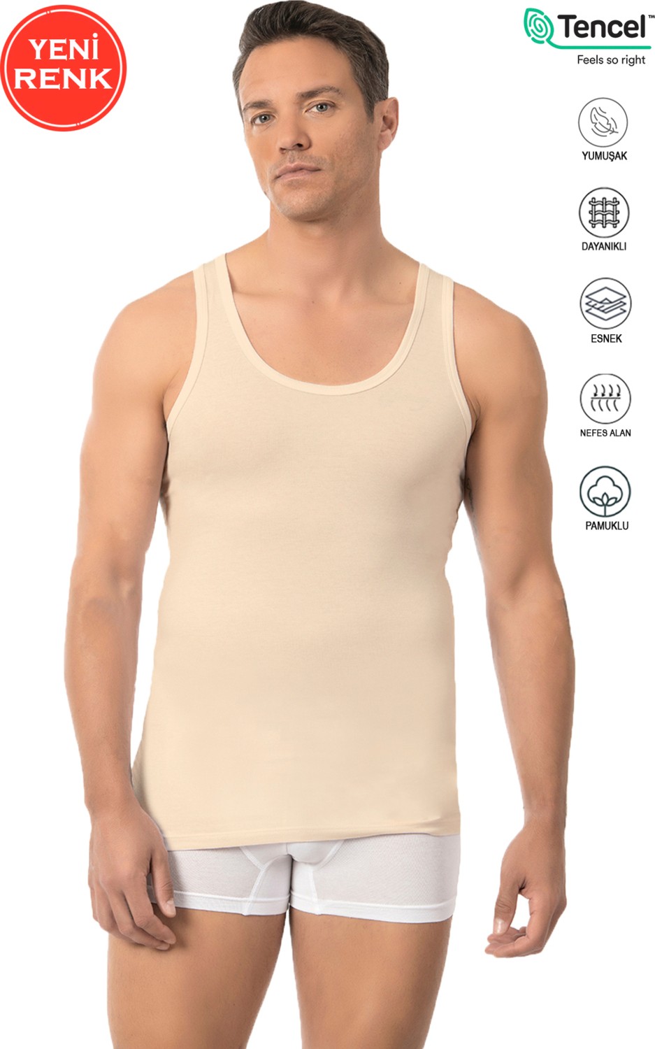 Özkan Underwear Özkan 10852 Erkek Premium Kumaş Pamuklu Modal Esnek Rahat Kalın Askılı Atlet