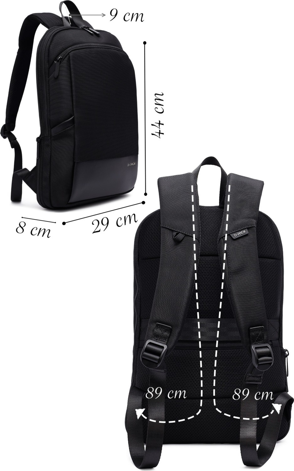 Derimod D-Pack Unisex Siyah Sırt Çantası 25SBD30196F görsel 2