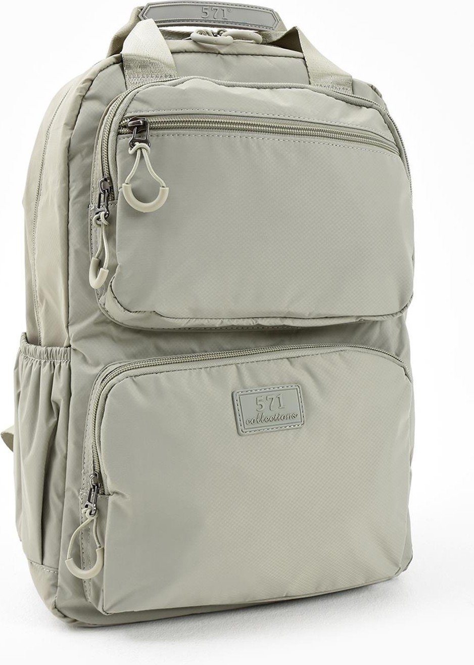 571 Collections Çanta Ultra Hafif Çok Bölmeli Büyük Boy Sırt Çantası(Su Geçirmez, Notebook, Laptop) Vizon Model: (571-13-9F) görsel 4