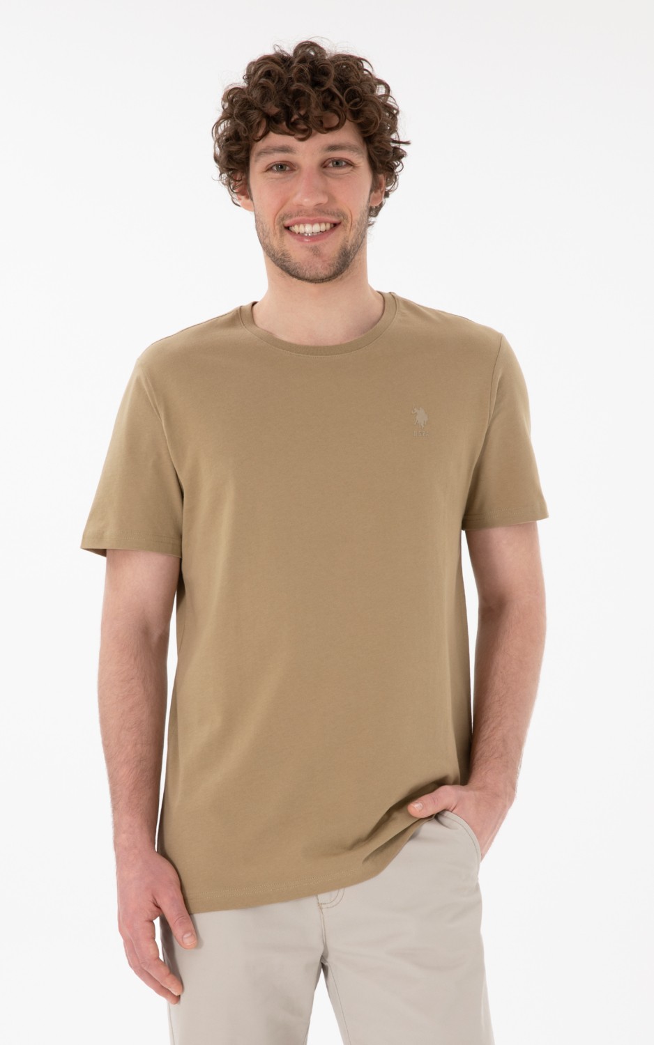 U.S. Polo Assn. Erkek Regular Fit Bisiklet Yaka Taş Basic Tişört 50305924-VR049