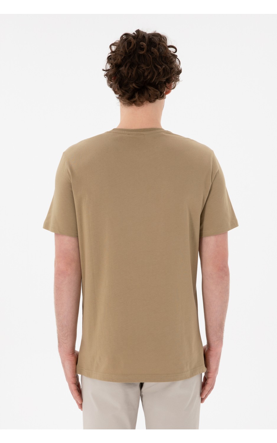 U.S. Polo Assn. Erkek Regular Fit Bisiklet Yaka Taş Basic Tişört 50305924-VR049 görsel 6