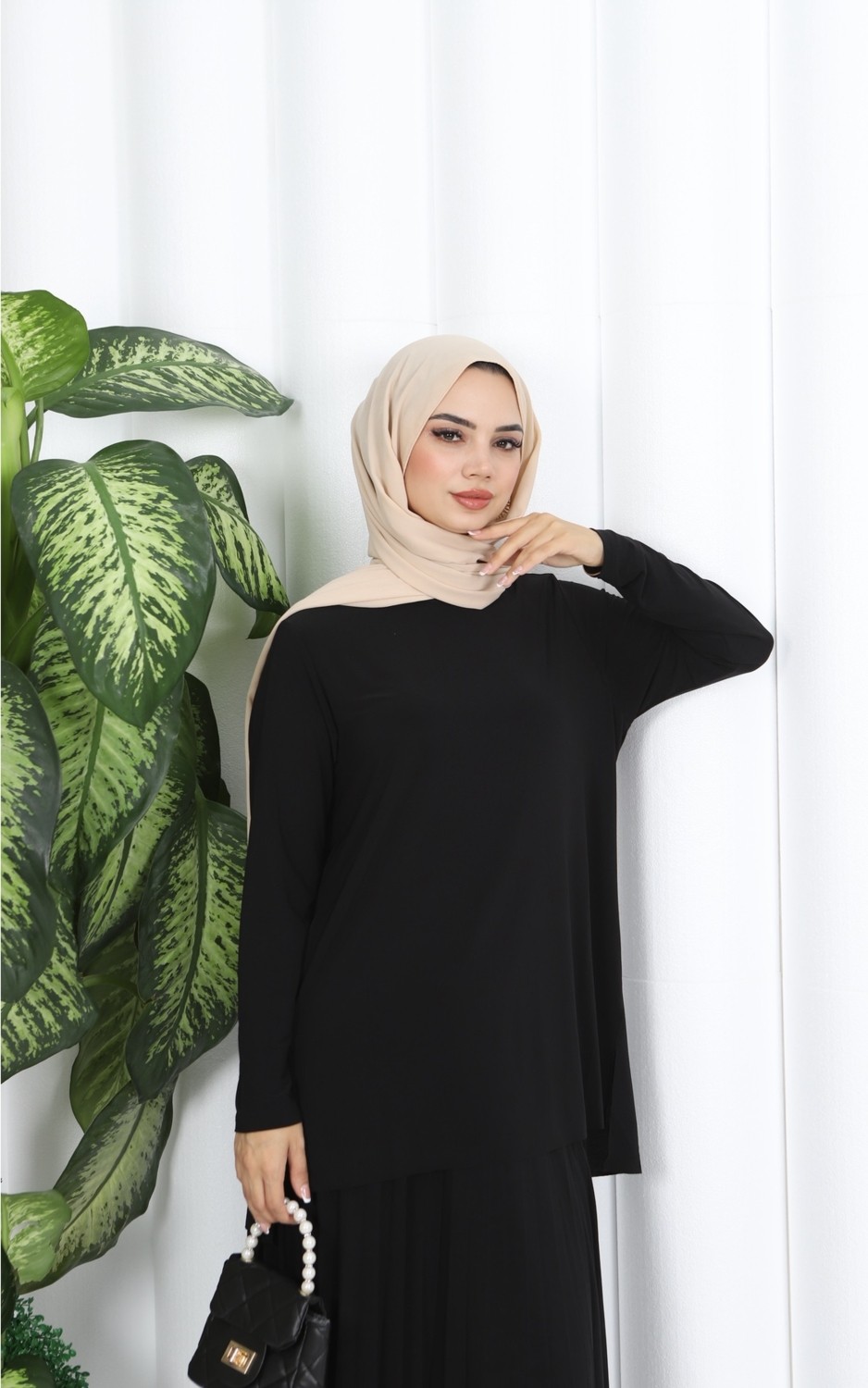 Nisum Moda Eteği Piliseli Sade Tunik Takım görsel 8