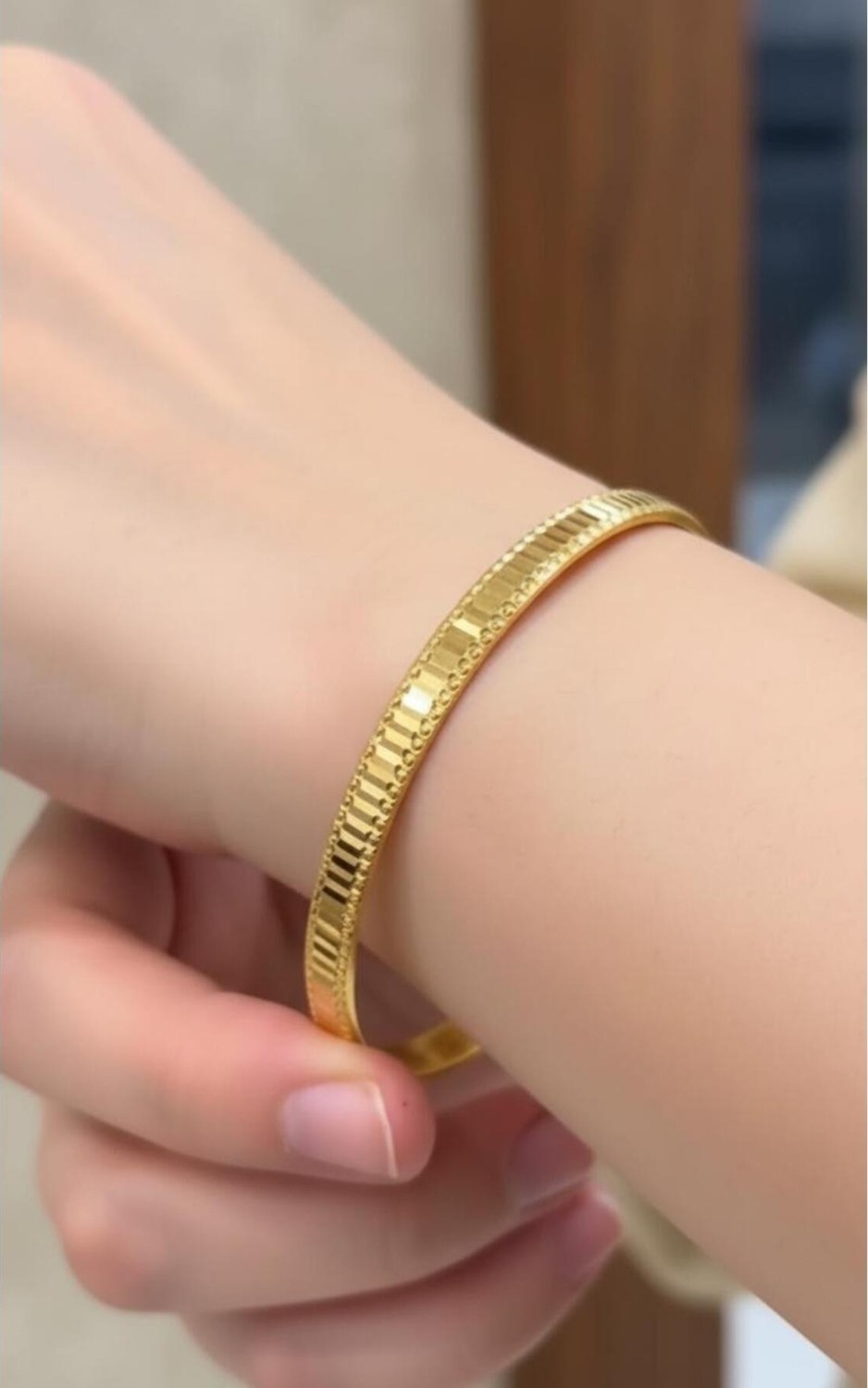 Kuyumcu Nurettin 15 gr (Gram) Aynalı Dorikalı Çöp Bilezik 22 Ayar Altın Yatırımlık Işçiliksiz