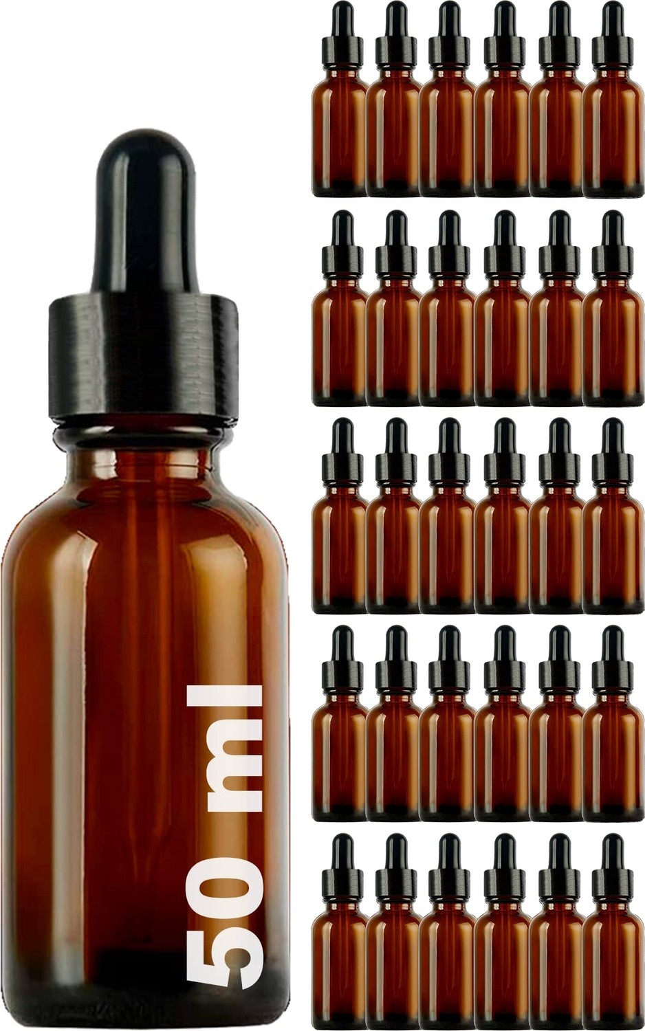 Kazan Hobi Amber 50 ml Metal Siyah Sızdırmaz Kapaklı Dropper Damlalıklı Cam Şişe 30 Adet görsel 4