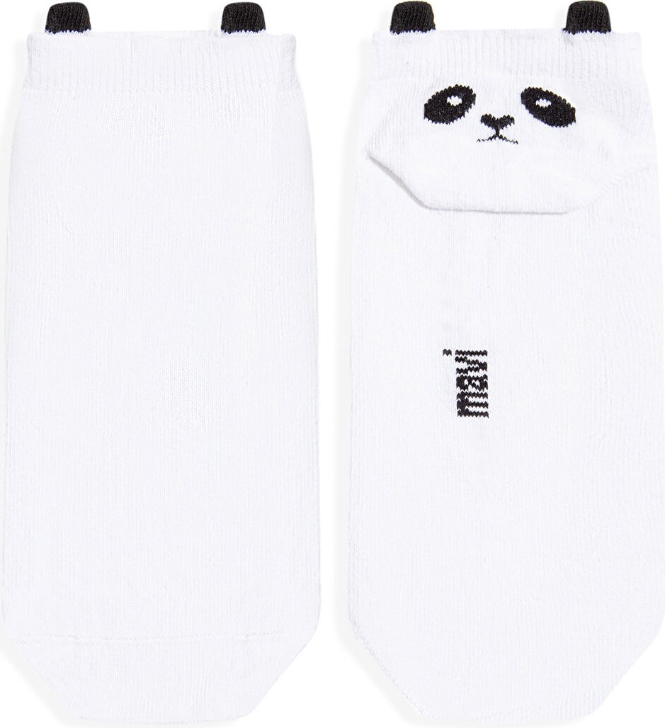 Mavi Panda İşlemeli Beyaz Patik Çorap 1912466-620 görsel 2