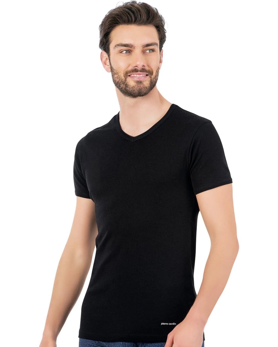 Pierre Cardin Erkek Pamuk Ribana V Yaka Fanila görsel 2