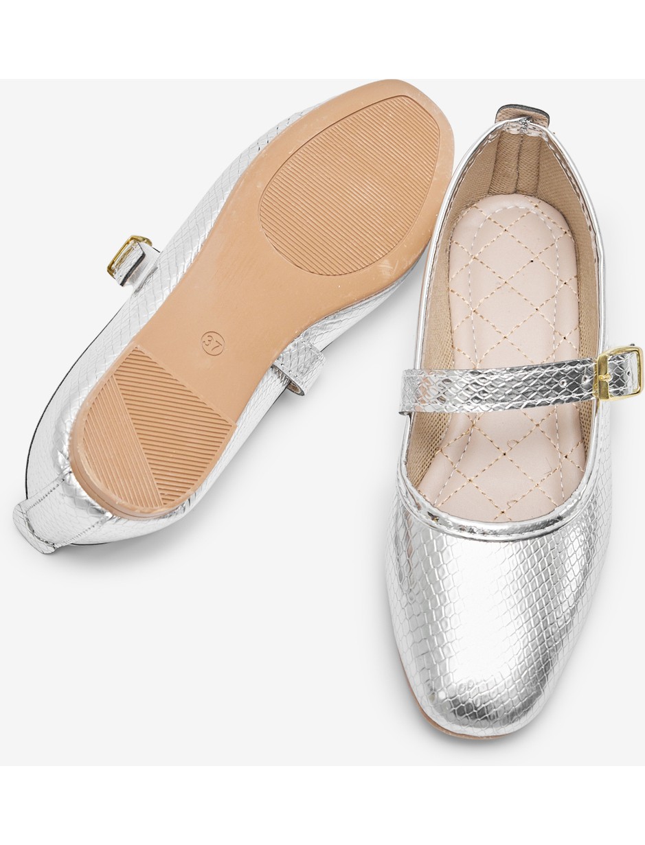Tonny Black Kadın Siyah Kadın Yılan Desenli Kemer Bantlı Tokalı Babet görsel 6