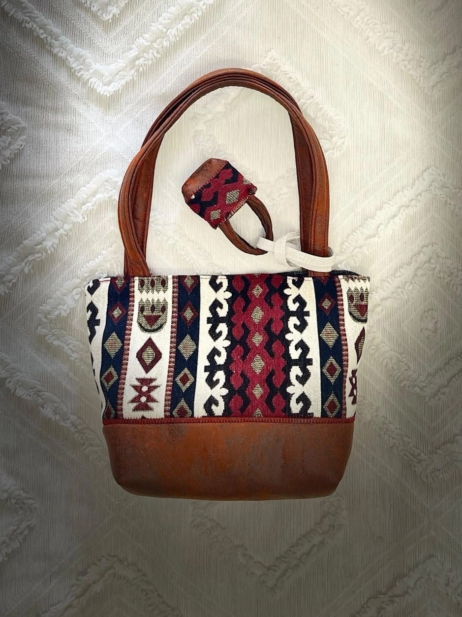 Ggart Handmade Terra El Yapımı Kumaş Bayan Çanta, Tote Çanta V21 görsel 8