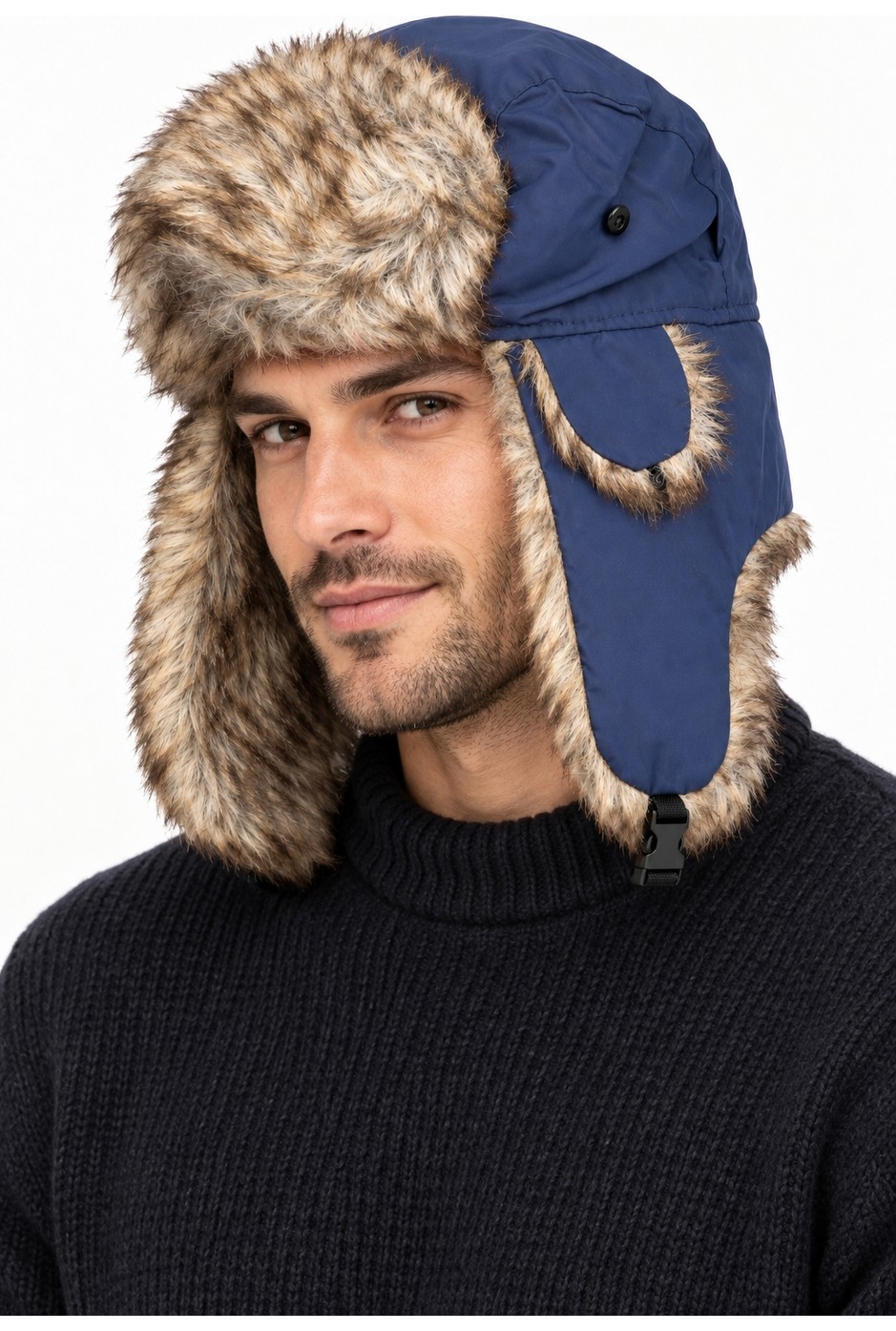 CosmoOutlet Unisex Kürk Astarlı Kulaklıklı Pilot Bere Kışlık Şapka görsel 8