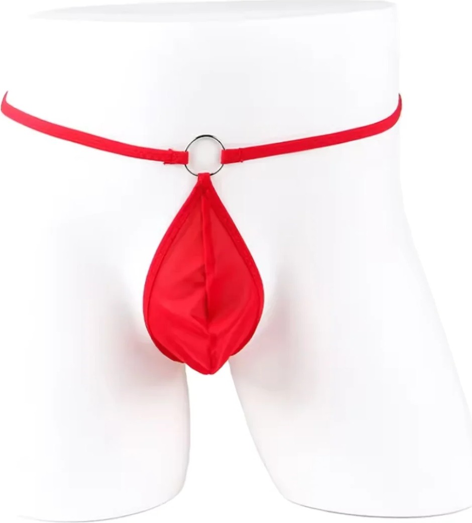 İlkyaz Fashion Tegan Fantezi Kırmızı Transparan Halkalı Tül Erkek String Seksi Erkek Iç Çamaşırı TG27460