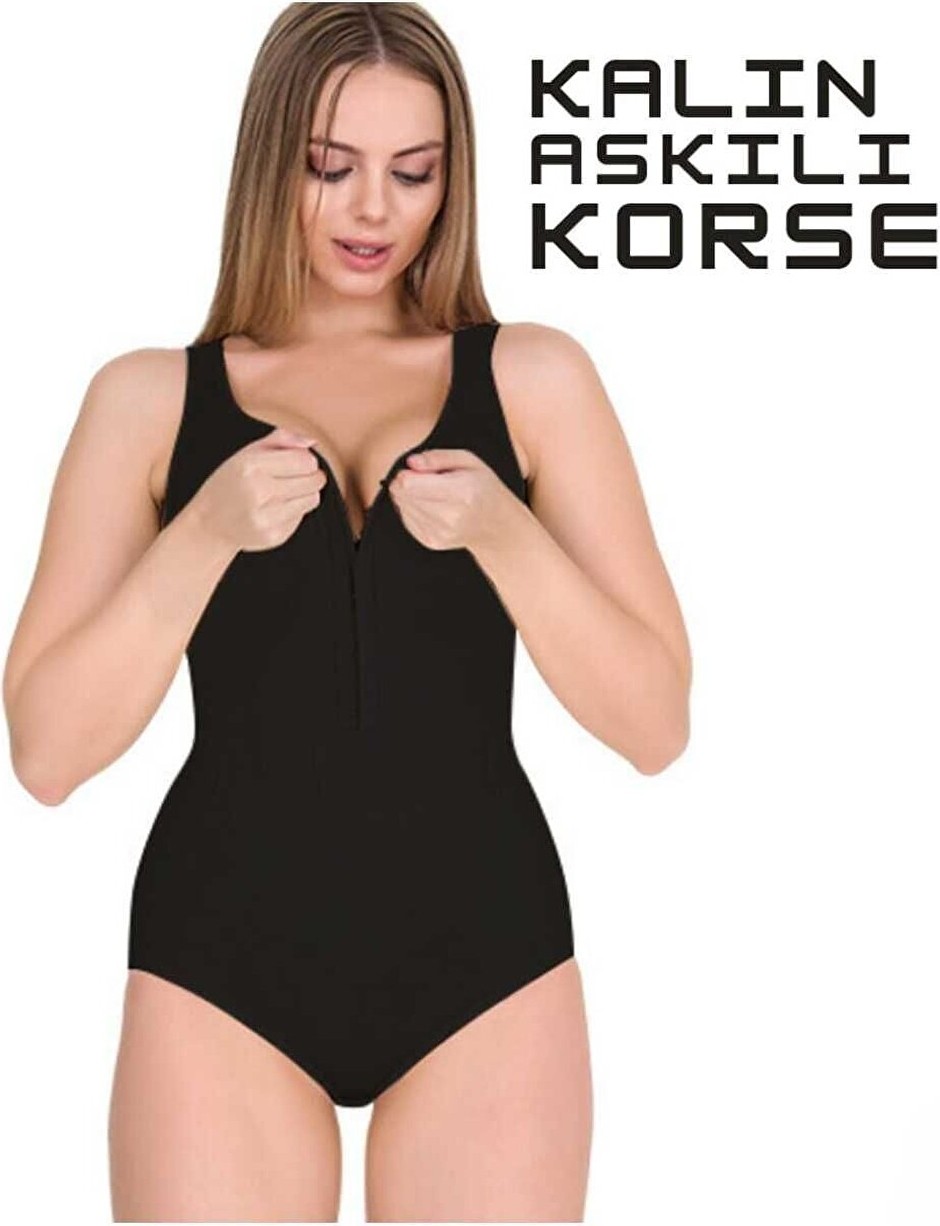 Pera Fitol Kalın Askılı Çıtçıtlı Zayıflatan Toparlayıcı Badi Korse görsel 3