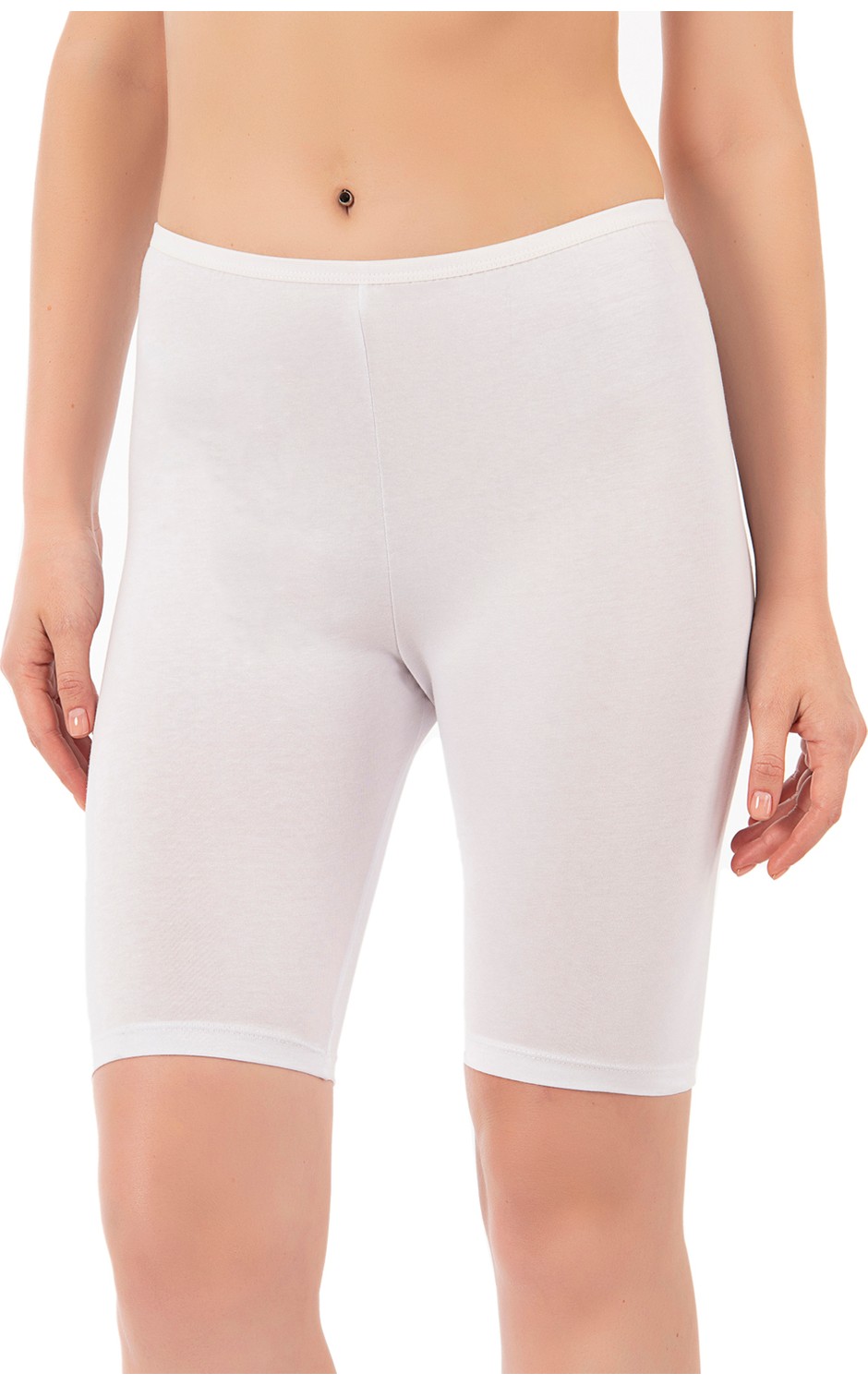 Özkan Underwear Özkan 0413 3'lü Paket Kadın %95 Pamuklu Likralı Süprem Kumaş Esnek Rahat Yumuşak Diz Üstü Toparlayıcı Yüksek Bel Kısa Tayt görsel 7