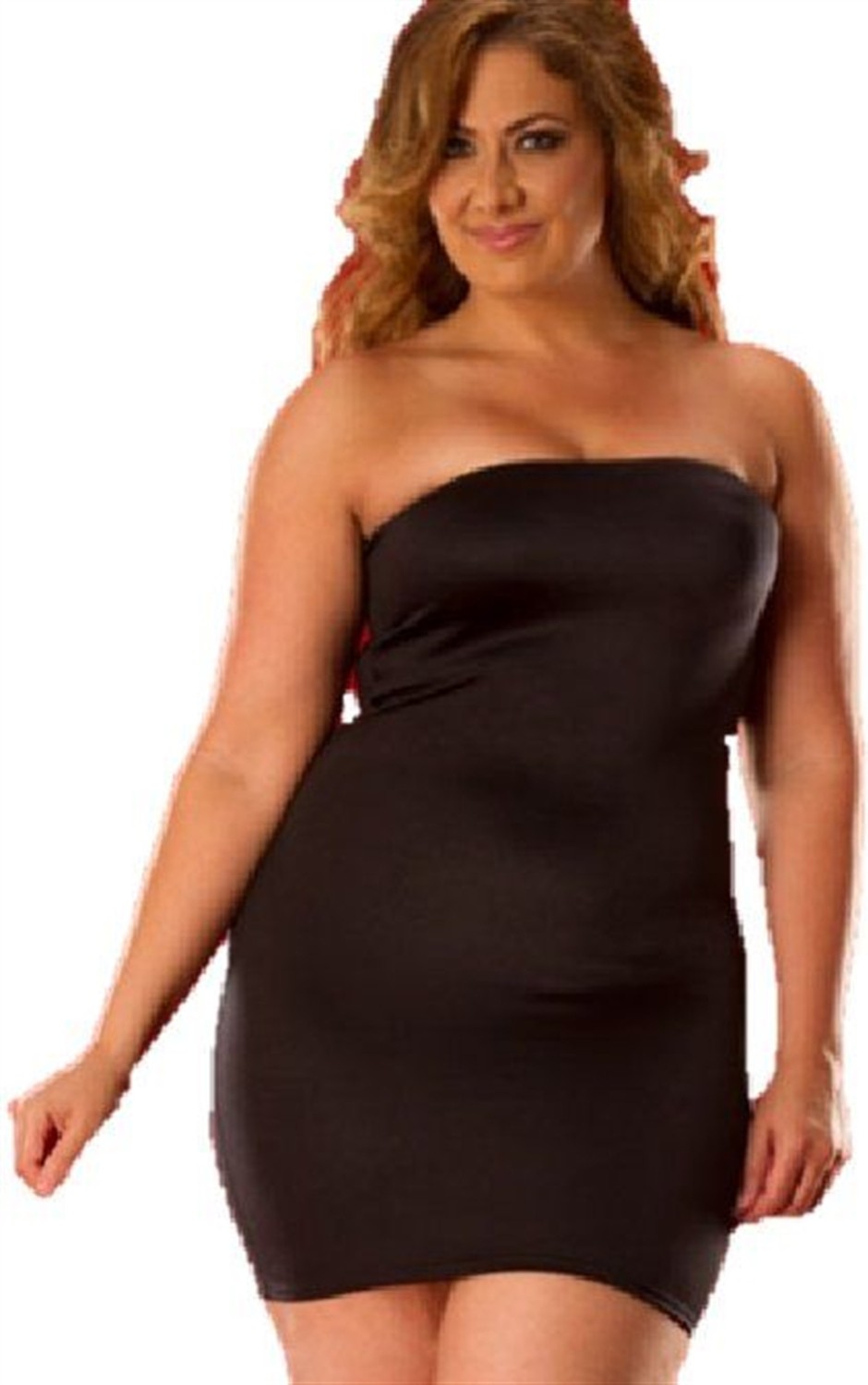 Beruflic Büyük Beden Strapless Mini Elbise BR031043