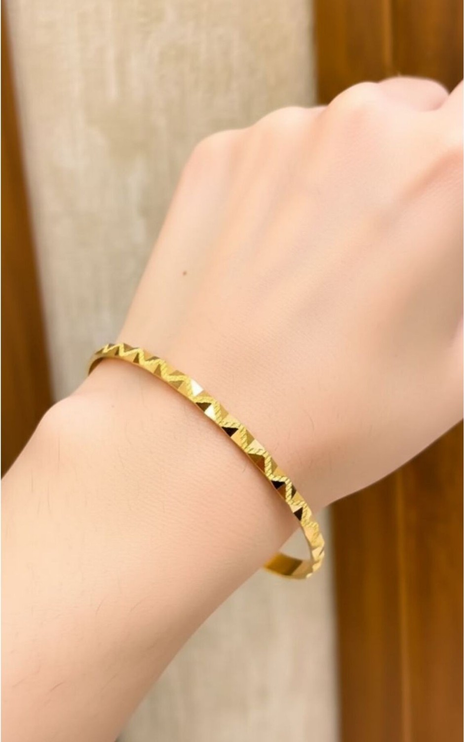 Kuyumcu Nurettin 15 gr (Gram) Aynalı Zikzak Çöp Bilezik 22 Ayar Altın Yatırımlık Işçiliksiz Altın