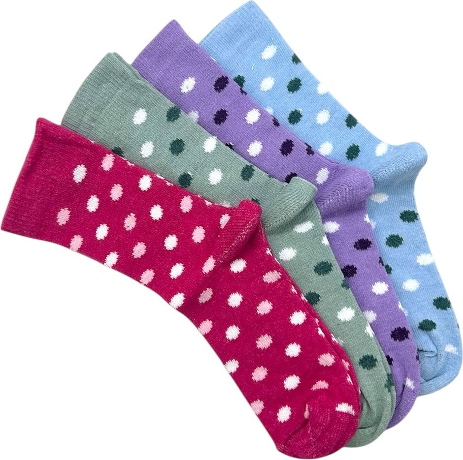 Black Arden Socks Puan Desenli Kız Çocuk Çorabı 4^lü görsel 2