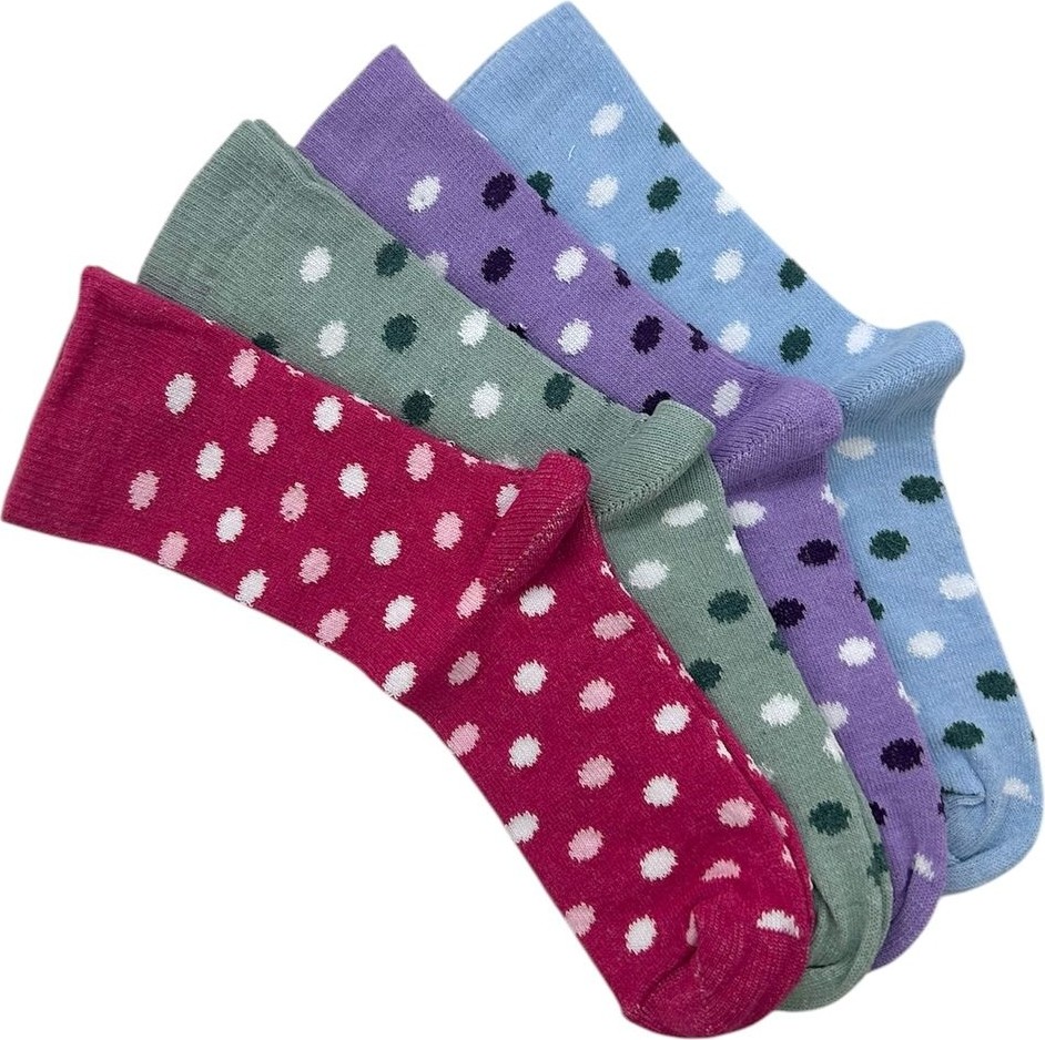 Black Arden Socks Puan Desenli Kız Çocuk Çorabı 4^lü görsel 3