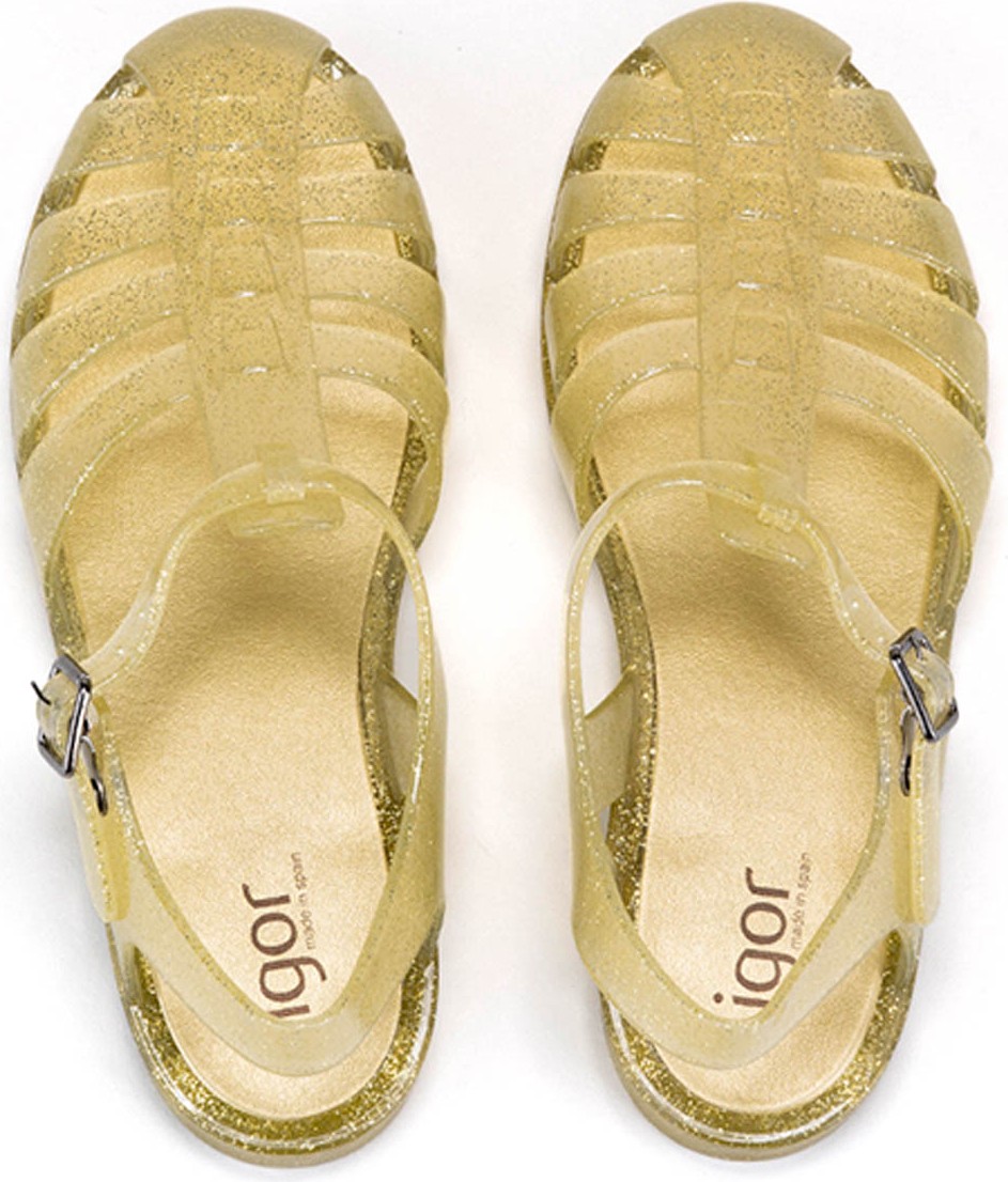 Igor S10262 BIARRITZ GLITTER Altın Kadın Sandalet Kauçuk Tabanlı Düz Desenli Yaz Sezonu görsel 3
