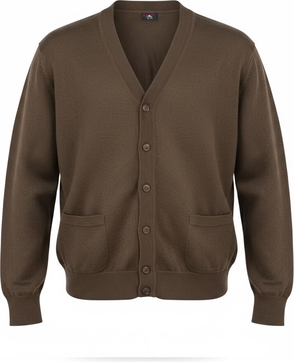 Beyome Erkek %100 Cotton V Yaka Düğmeli Hırka-Süveter Yandan Cepli Triko Günlük Şık Rahat Kesim