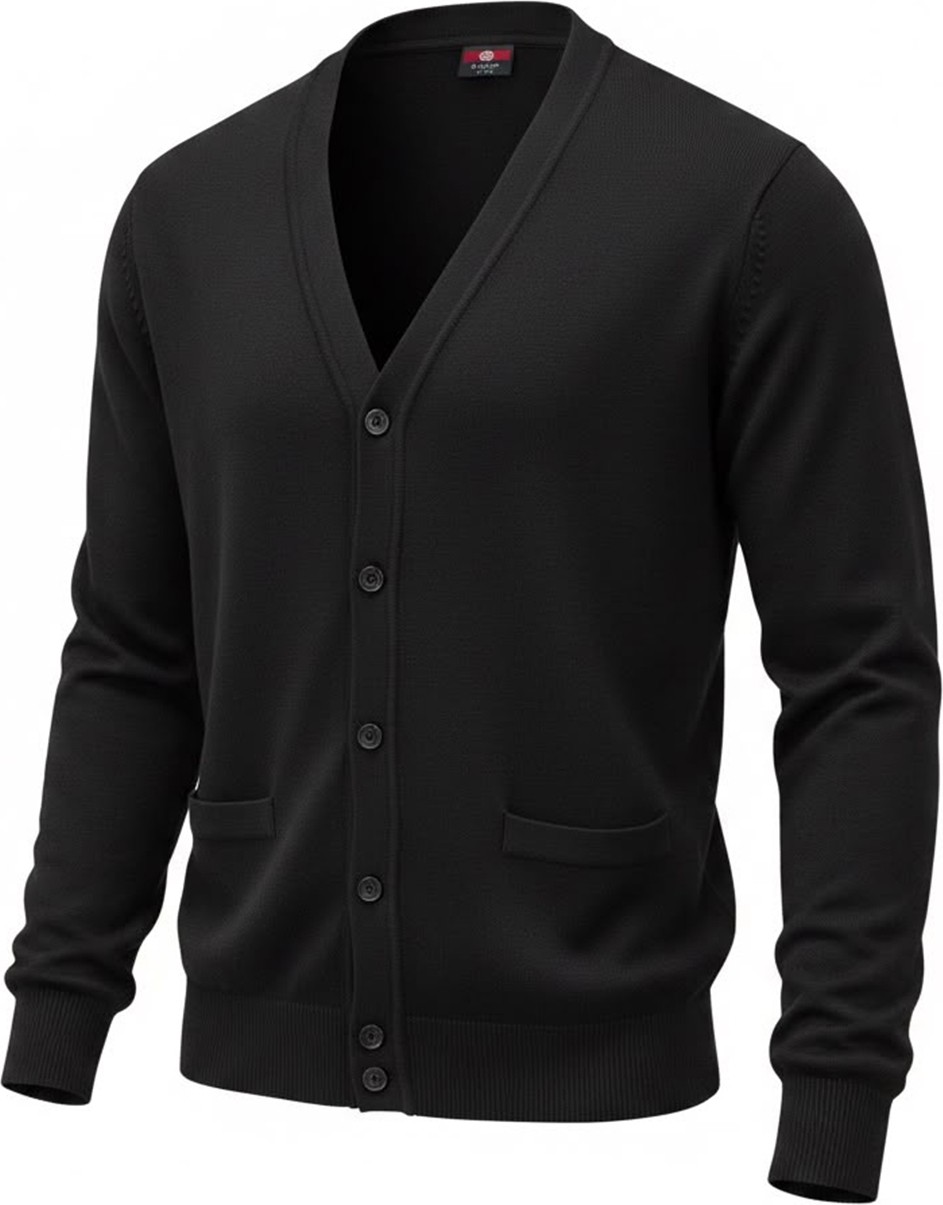 Beyome Erkek %100 Cotton V Yaka Düğmeli Hırka-Süveter Yandan Cepli Triko Günlük Şık Rahat Kesim görsel 4