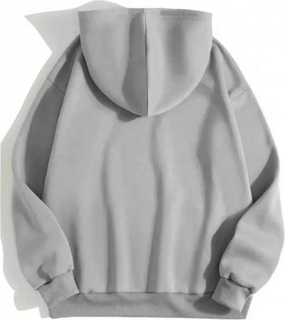 Pileli Store Erkek Düz Kapüşonlu Sweat - Boyalı Gri