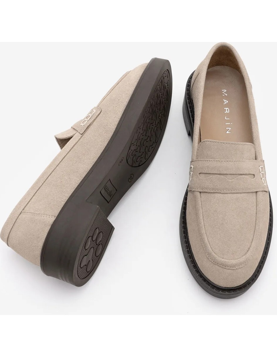 Marjin Kadın Loafer Günlük Klasik Ayakkabı Casual Makosen Fonle Kahve Croco görsel 8
