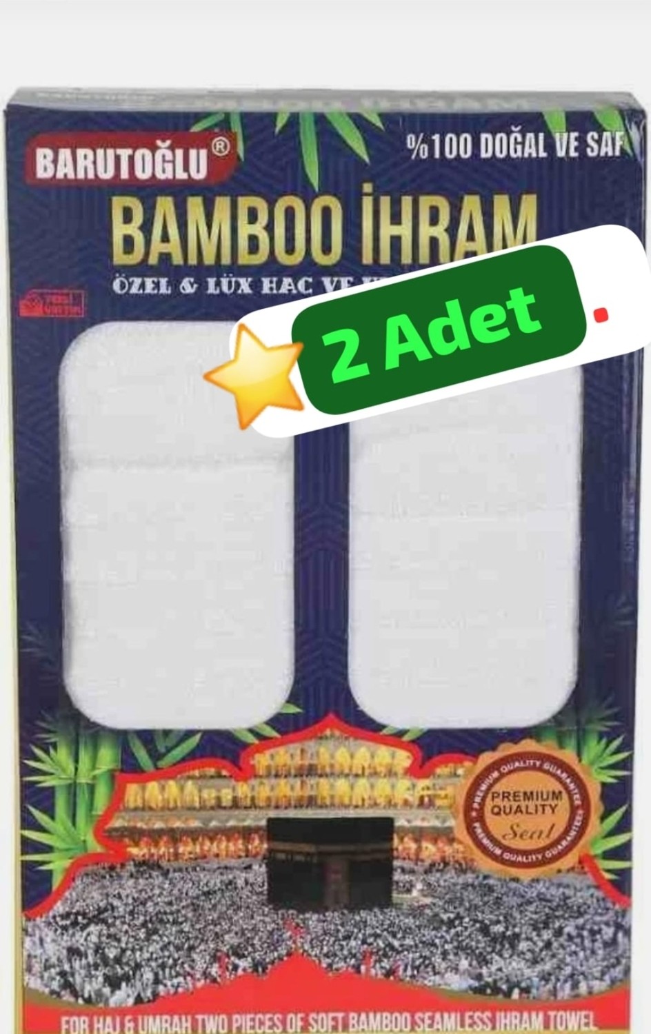 Barutoğlu İhram Bambu Ihram 2 parça bambu kumaş .barıtoğlu marka.hafif ve dayanıklı terletmez,iç göstermez