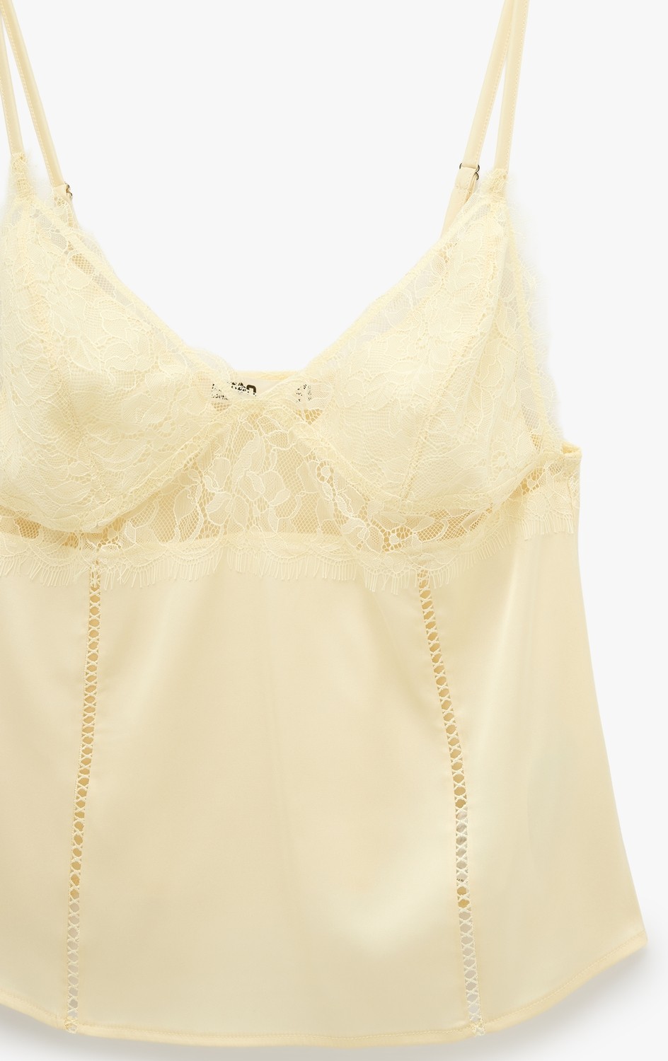 Koton Rahat Kalıp Dantel Detaylı Ince Askılı Pijama Üstü görsel 3
