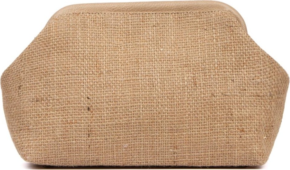 Bahels Kadın Jüt Hasır Portföy & Clutch Çanta Vizon Detaylı Tekstil Malzeme ile Günlük Kullanım İçin görsel 2