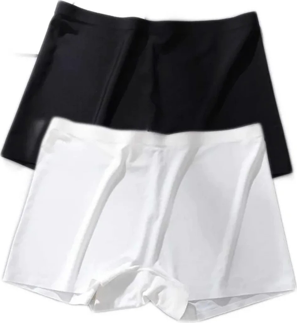 Hace Bazaar 2 Adet Kadın Dikişsiz Görünmez Iz Yapmaz Mini Şort Boxer Siyah Beyaz görsel 2