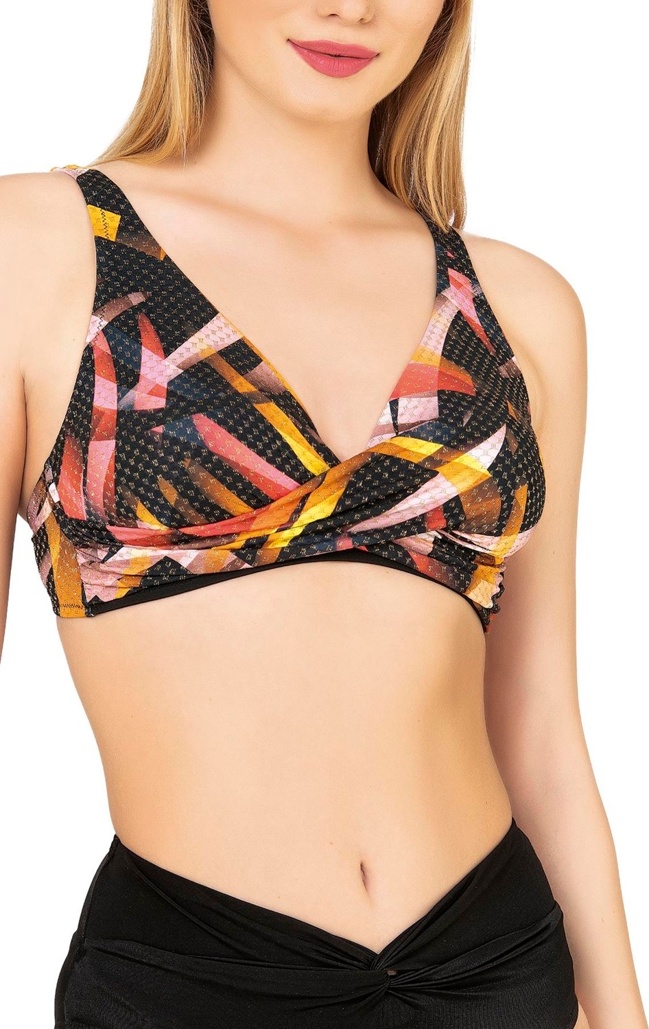 Endeep Kadın Çapraz Detaylı Toparlayıcı Yüksek Bel Bikini Takımı görsel 3