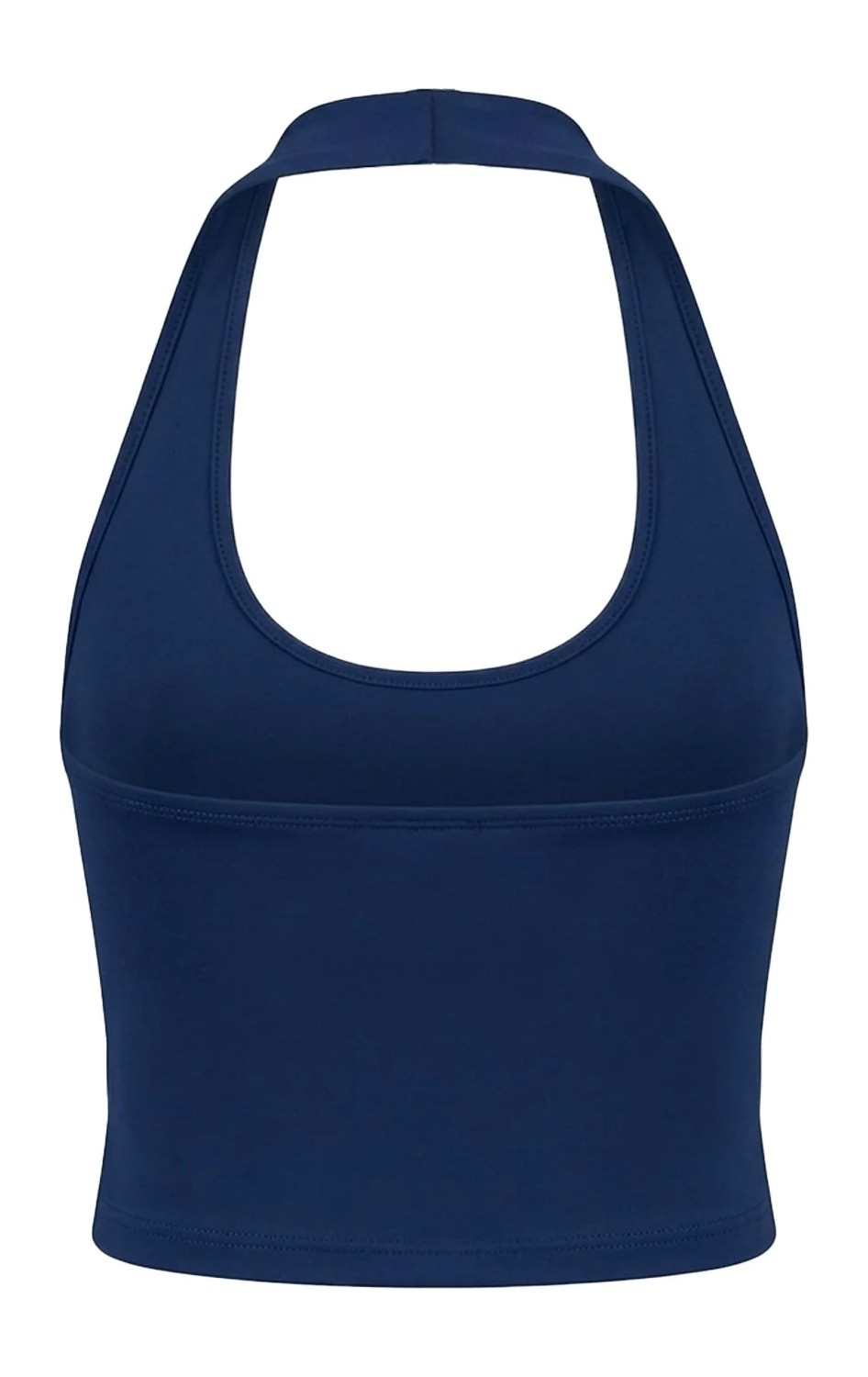 Cottonhill Gri Melanj Viskon Halter Yaka Sırt Dekolteli Kadın Crop Atlet görsel 5
