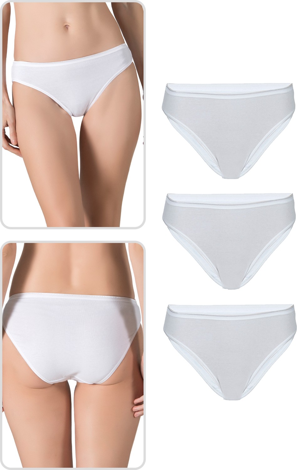 Özkan Underwear Özkan 23926 3'lü Paket Kadın Viskon Esnek Rahat Slip Külot