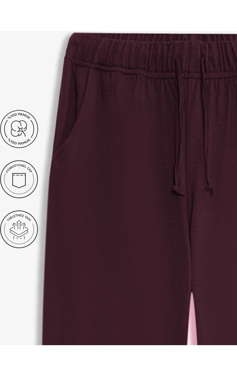 elemge %100 Pamuk 2'li Süprem Erkek Pijama Altı Compact Penye Rahat Kalıp Cepli Ipli Terletmez Siyah - Laci görsel 2